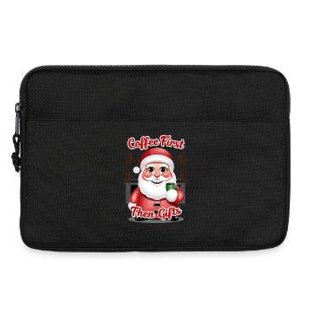 Weihnachtsmann mit Kaffee - Laptoptasche 13" - Schwarz - Vorne