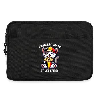 I like cats and fries - Laptop bag 13" - black - Front