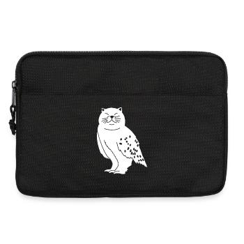 Eule Katze - Laptoptasche 13" - Schwarz - Vorne