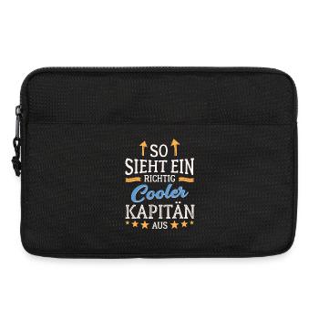 So sieht ein richtig cooler Kapitän aus Seefahrer - Laptoptasche 13" - Schwarz - Vorne