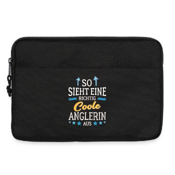 So sieht eine richtig coole Anglerin aus Fischerin - Laptoptasche 13" - Schwarz - Vorne