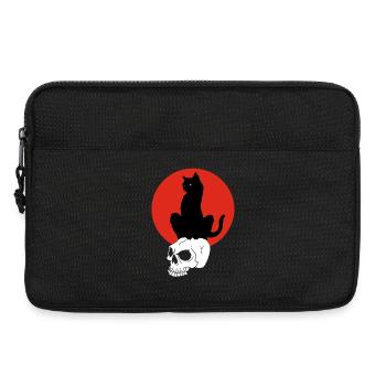 Black Cat and Red Sun - Laptop bag 13" - black - Front