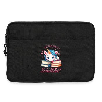 Süßes Einhorn mit Bücher - Ich bin jetzt Schulkind - Laptoptasche 13" - Schwarz - Vorne