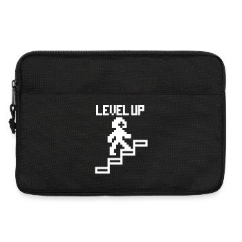Level up - funny gaming pixels - Laptop bag 13" - black - Front