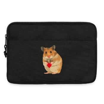 Hamster Menno with heart - Laptop bag 13" - black - Front