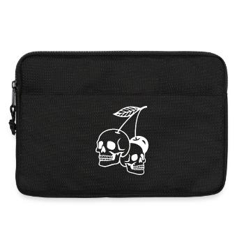 Cherry Skull Art Illustration - Laptop bag 13" - black - Front