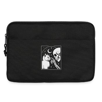 Chat céleste et squelette Art de la nuit - Sacoche pour ordinateur portable 13 pouces - noir - Devant