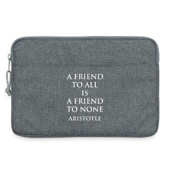 Minimalist Philosophical Quote Design - Laptop bag 13" - heather grey - Front