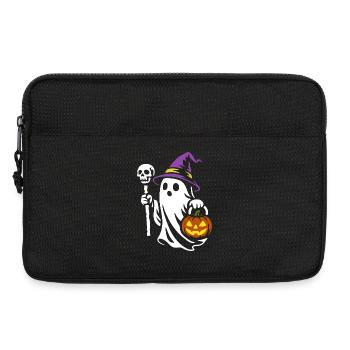 Ghost, Halloween Party Costume - Pumpkin - Laptop bag 13" - black - Front