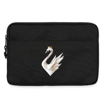 Cygne géométrique avec motif de couronne - Sacoche pour ordinateur portable 13 pouces - noir - Devant