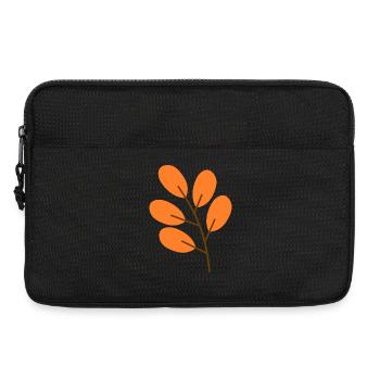 Autumnal Leaf Motif on Organic Cotton - Laptoptasche 13" - Schwarz - Vorne