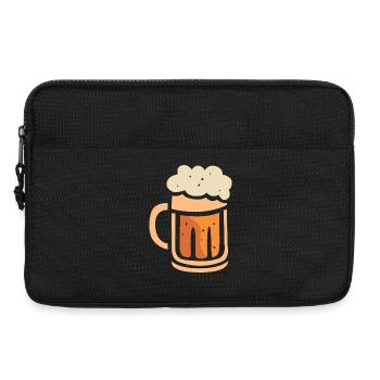 Chope à bière avec mousse - Conception de dessin animé amusante - Sacoche pour ordinateur portable 13 pouces - noir - Devant