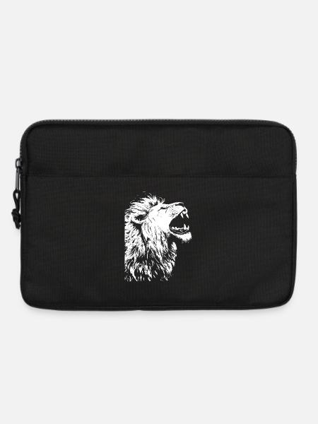 Majestätischer Löwenkopf im schwarzen Weiß - Laptoptasche 13" - Schwarz