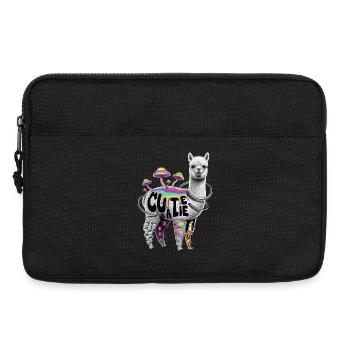 Alpaga fantaisiste aux champignons psychédéliques - Sacoche pour ordinateur portable 13 pouces - noir - Devant
