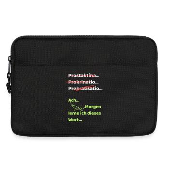 Prokrastination Witz lustiger Spruch Hängematte - Laptoptasche 13" - Schwarz - Vorne
