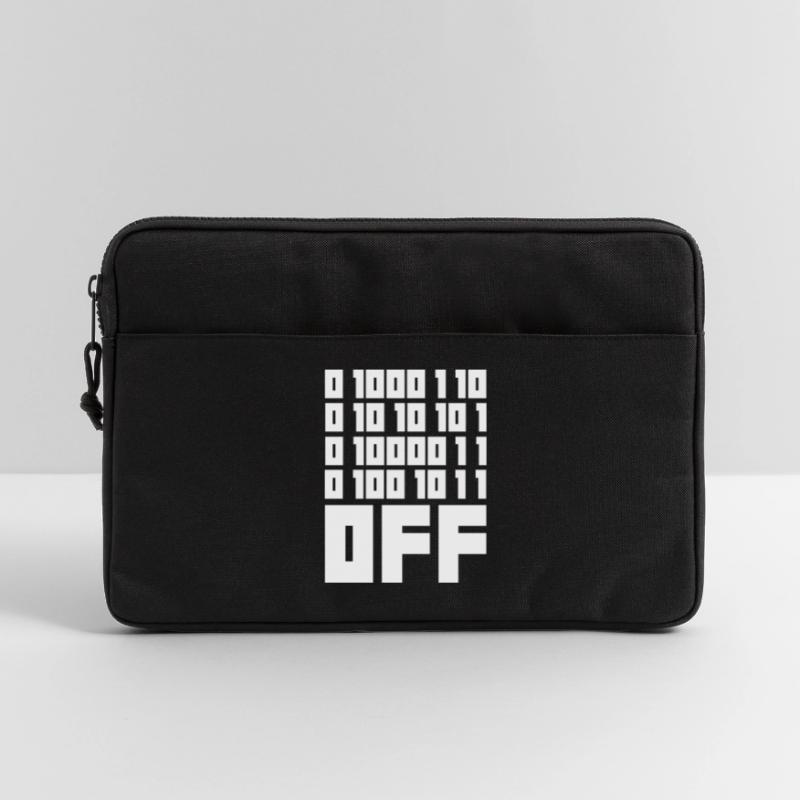 Binary Code F**k OFF – Humour Nerd & Geek Code Sacoche pour ordinateur portable 13 pouces