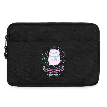 Miaou Catmas Chat de Noël Kawaii Rose - Sacoche pour ordinateur portable 13 pouces - noir - Devant