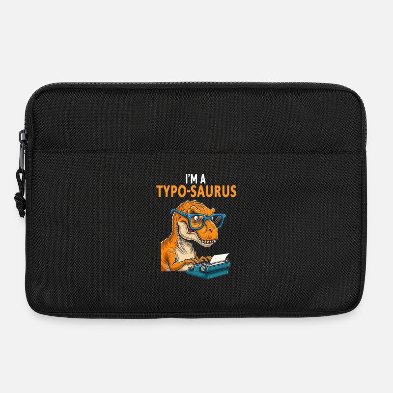 Typo-Saurus with glasses and typewriter - Laptop bag 13" - black