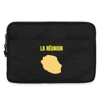 T-shirt carte La Réunion île dorée - Sacoche pour ordinateur portable 13 pouces - noir - Devant