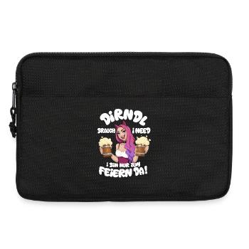 Dirndl-Ersatz Katzenohren Partygirl mit Maß Bier  - Laptoptasche 13" - Schwarz - Vorne
