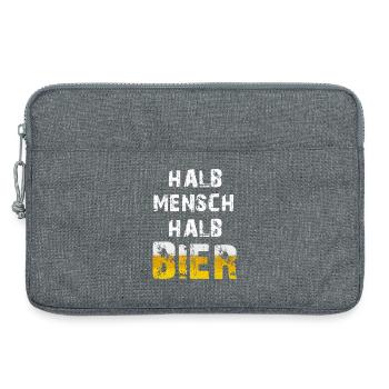 Half Man Half Beer Beer Drinker Party Saying - Laptop bag 13" - heather grey - Front