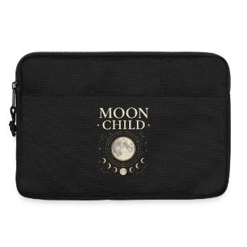 Moon Child – Mystisches Spirituelles Shirt mit Mon - Laptoptasche 13" - Schwarz - Vorne