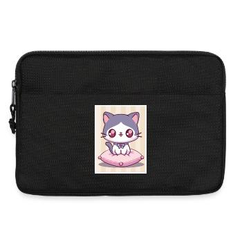 Kawaii kitten - Laptop bag 13" - black - Front