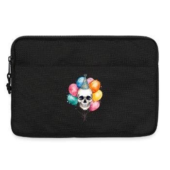 Crâne avec chapeau de fête et ballons joyeux anniversaire - Sacoche pour ordinateur portable 13 pouces - noir - Devant