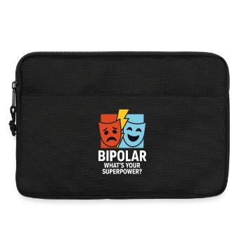 Bipolar What’s Your Superpower – Statement Design - Laptoptasche 13" - Schwarz - Vorne