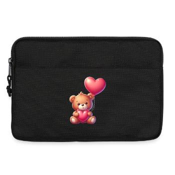 Teddybär mit Herzballon - Laptoptasche 13" - Schwarz - Vorne