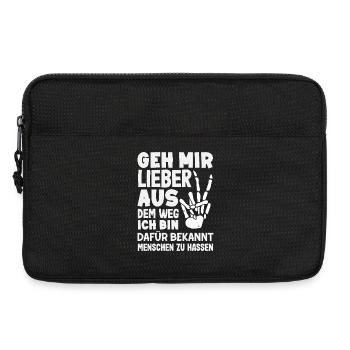 Geh mir aus dem Weg – ich hasse Menschen - Laptoptasche 13" - Schwarz - Vorne