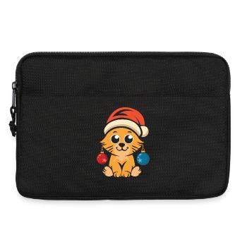Mignon chat de Noël avec chapeau - Sacoche pour ordinateur portable 13 pouces - noir - Devant
