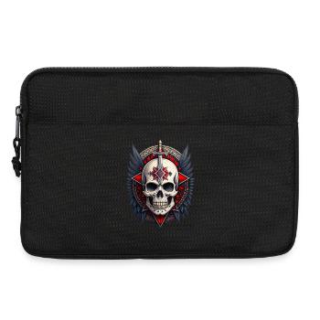Tête de mort gothique sabre ailes skull noir rouge - Sacoche pour ordinateur portable 13 pouces - noir - Devant