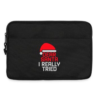 Cher Père Noël, j’ai vraiment essayé l’humour de Noël drôle - Sacoche pour ordinateur portable 13 pouces - noir - Devant