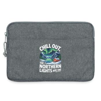 Chill Out - die Nordlichter sind an! - Laptoptasche 13" - Grau meliert - Vorne