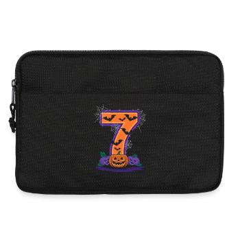 Design d’Halloween 7 avec des citrouilles et des chauves-souris - Sacoche pour ordinateur portable 13 pouces - noir - Devant