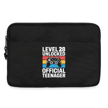T-shirt Teen Débloqué de niveau 28 - Sacoche pour ordinateur portable 13 pouces - noir - Devant