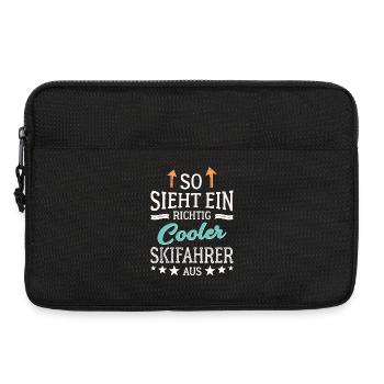So sieht ein richtig cooler Skifahrer aus  - Laptoptasche 13" - Schwarz - Vorne