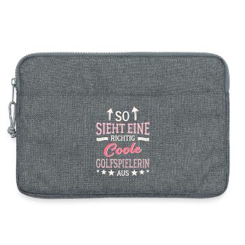 This is what a really cool golfer looks like - Laptop bag 13" - heather grey - Front