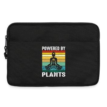 Vegan Yoga Retro Design – Powered by Plants - Laptoptasche 13" - Schwarz - Vorne