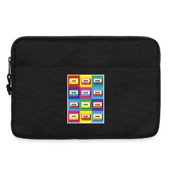 Cassettes pop art - Sacoche pour ordinateur portable 13 pouces - noir - Devant