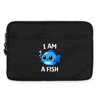 Costume de poisson Animal marin Poisson bleu Carnaval - Sacoche pour ordinateur portable 13 pouces - noir - Devant