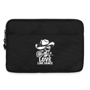 Line Dance Skull Rose - Laptop bag 13" - black - Front