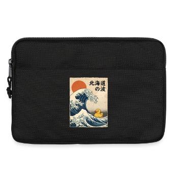 Grande vague japonaise de canard en caoutchouc style Hokkaido - Sacoche pour ordinateur portable 13 pouces - noir - Devant