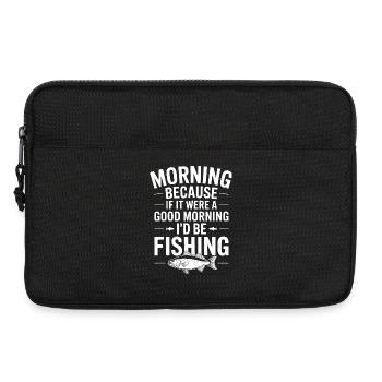 Illustration de citation de pêche matinale - Sacoche pour ordinateur portable 13 pouces - noir - Devant