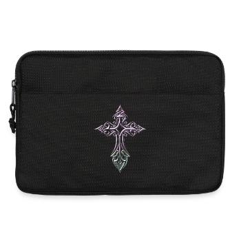 Ornate Gradient Cross - Laptop bag 13" - black - Front