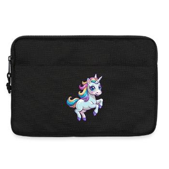 Baby unicorn jumping - Laptop bag 13" - black - Front