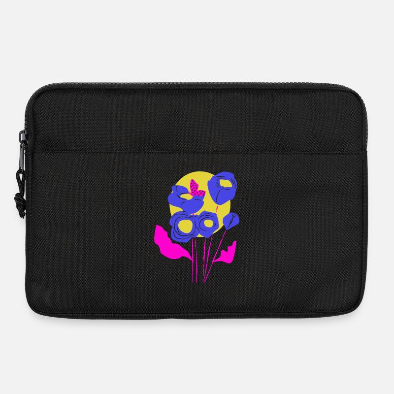 Blumenbouquet in Neonfarben - Laptoptasche 13" - Schwarz