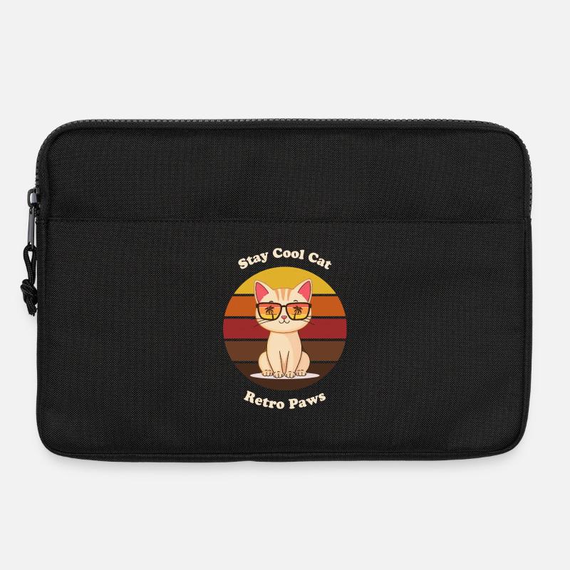 Retro Cool Cat - Laptoptasche 13" - Schwarz