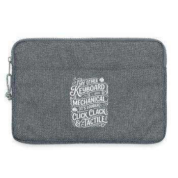 Mon autre clavier est mécanique - Sacoche pour ordinateur portable 13 pouces - gris chiné - Devant